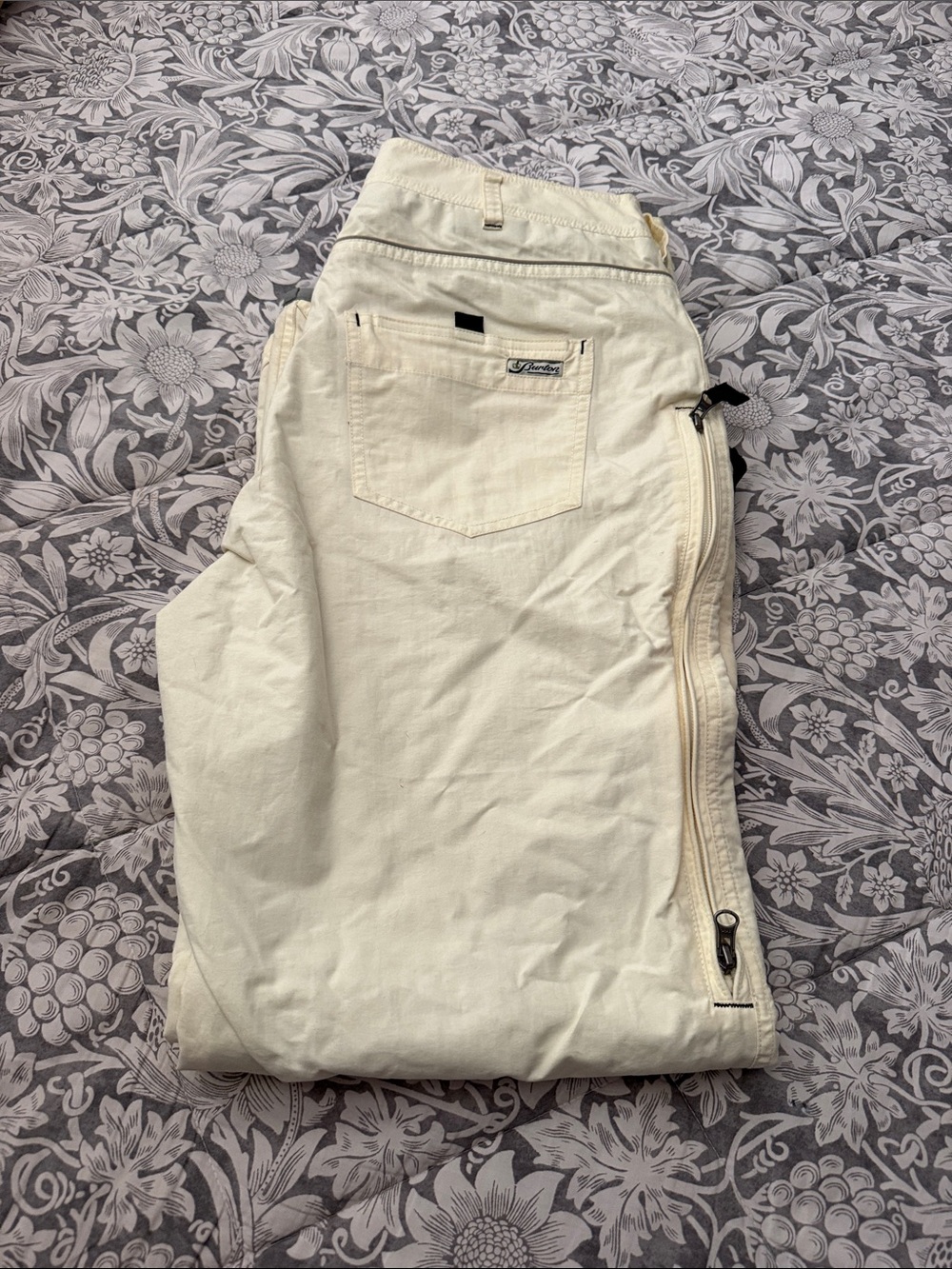 Burton Men's Off-White snowboarding Pants with Side Zip